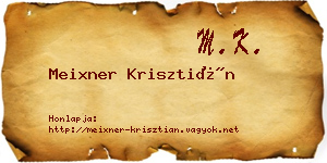 Meixner Krisztián névjegykártya